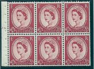 SB81 Wilding booklet pane Edward Crown perf type I cyl J6T No Dot UNMOUNTED MNT