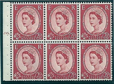 SB81 Wilding booklet pane Edward Crown perf type Ie cyl J6T Dot MOUNTED MNT