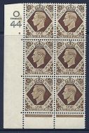 1939 1 - Bistre-Brown O44 6 No Dot perf 6B(E P) block 6 UNMOUNTED MINT MNH