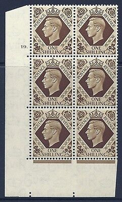 1939 1 - Bistre-Brown 19 Dot perf 5(E I) block 6 UNMOUNTED MINT MNH
