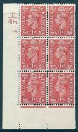 1d Pale scarlet Control T46 142 Dot cylinder block UNMOUNTED MINT MNH