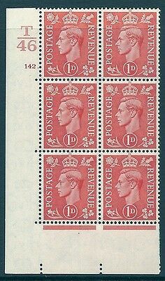 1d Pale scarlet Control T46 142 Dot cylinder block UNMOUNTED MINT MNH