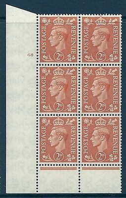 2d Pale Orange Cylinder 68 No Dot perf 6(I P) UNMOUNTED MINT MNH