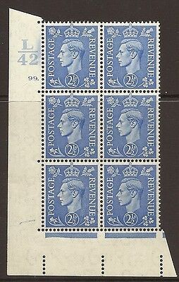 2½d Pale Blue Cylinder Control L42 99 Dot perf 5(E I) UNMOUNTED MINT MNH