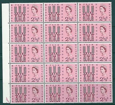 1963 Freedom From Hunger 2 1/2d (Ord) - Listed Flaw - Line through MPA - MNH