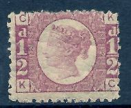 sg48 ½d Rose Red Plate 12 Lettered K-C UNMOUNTED MINT - toned
