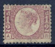 sg48 ½d Rose Red Plate 13 Lettered A-R MOUNTED MINT - no gum
