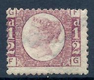 sg48 ½d Rose Red Plate 12 Lettered F-G MOUNTED MINT - gum redistribution