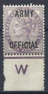 sg043 1d Lilac ARMY OFFICIAL overprint on W perf Control MOUNTED MINT