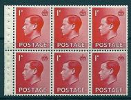PB2 1d x 6 Ed VIII booklet pane perf type P UNMOUNTED MINT MNH