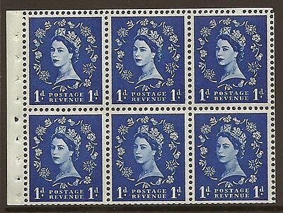 SB49 1d Wilding booklet pane Violet 8mm perf type I UNMOUNTED MNT MNH
