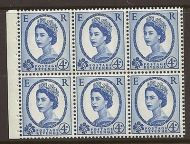 SB111a Wilding booklet pane Violet phos 9.5mm perf type Ie top UNMOUNTED MNT/MNH