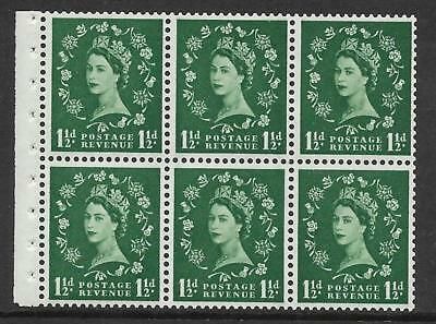 SB65 1½d Multi crowns cream Wilding booklet pane perf Ie Bottom UNMOUNTED MNT