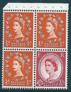 SB12 Wilding booklet pane crowns chalky perf type I(1 2v) UNMOUNTED MNT MNH