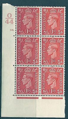 1d Pale scarlet O44 98 Dot cylinder block UNMOUNTED MINT