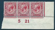 N16(12) 1d Bright Carmine Red Royal Cypher Control S21 imperf UNMOUNTED MINT MNH
