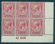 Sg 419wi 1d Scarlet Block Cypher Wmk Inverted Control C25 imperf MOUNTED MINT
