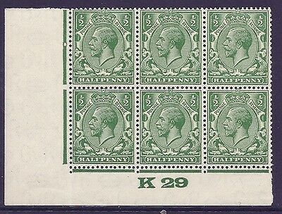 ½d Green Block Cypher Control K29 imperf Lighlty MOUNTED MINT