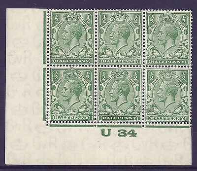 ½d Yellow Green Block Cypher Control U34 imperf UNMOUNTED MINT MNH