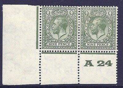 N43(1) 9d Olive Block Cypher Control A24 perf - perf type 3 MOUNTED MINT