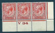 1d Scarlet Block Cypher Control V34 perf UNMOUNTED MINT MNH