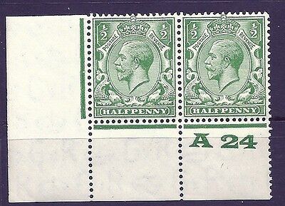 ½d Green Block Cypher Control A24 perf MOUNTED MINT to top RH stamp