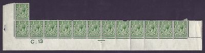 N14(7) ½d Deep Bright Green Control C13 perf plate 92a 10b MOUNTED MINT