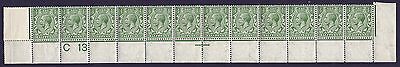 N14(6) ½d Bright Green Control C13 perf plate 85b 4b MOUNTED MINT