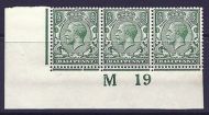 N14(14) ½d Blue Green Control M 19 imperf UNMOUNTED MINT with faults