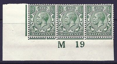 N14(14) ½d Blue Green Control M 19 imperf UNMOUNTED MINT with faults
