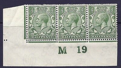 N14(8) ½d Yellow Green Control M 19 imperf UNMOUNTED MINT with faults