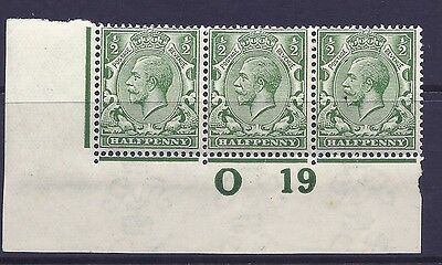 N14(1) ½d Green Control O 19 imperf Lightly MOUNTED MINT with faults