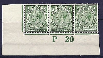 N14(6) ½d Bright Green Control P 20 imperf MOUNTED MINT