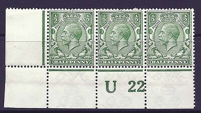 N14(17) ½d Cobalt Green Control U 22 perf UNMOUNTED MINT with faults