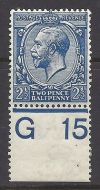 N21(5) 2½d Deep Bright Blue Royal Cypher control G 15 with RPS cert MOUNTED MINT