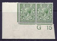 N14(6) ½d Bright Green Control G 15 imperf MOUNTED MINT