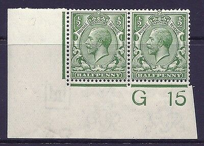 N14(6) ½d Bright Green Control G 15 imperf MOUNTED MINT