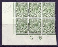 N14(13) ½d Pale Olive Green Control G 15 imperf UNMOUNTED MINT