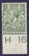 N14(13) ½d Pale Olive Green Control H 16 perf MOUNTED MINT