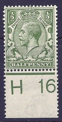 N14(13) ½d Pale Olive Green Control H 16 perf MOUNTED MINT