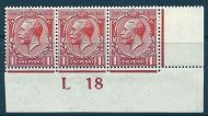N16(14) 1d Scarlet Vermilion Royal Cypher Control L 18 imperf MOUNTED MINT