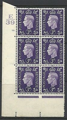 3d Violet Dark colours E39 12 Dot perf 5(E I) block 6 UNMOUNTED MINT MNH