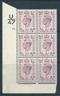 6d Purple Dark colours U47 36 No Dot perf 2(I E) block 6 UNMOUNTED MINT MNH