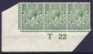 N14(-) ½d Pale Bright Cobalt Green Control T22 imperf with cert UNMOUNTED MINT