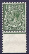 N14(-)var ½d Deep Bright Yellow-Green Royal Cypher Hendon cert UNMOUNTED MINT