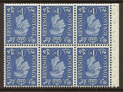 QB15a perf type Ie 1d Light Ultramarine Booklet pane UNMOUNTED MINT