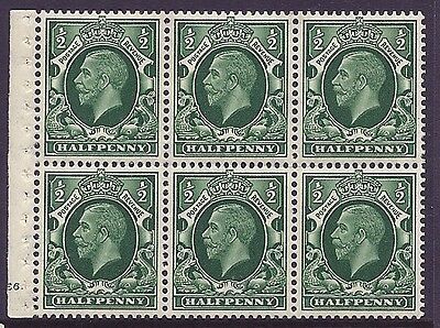 NB21 ½d Photogravure Small Format pane of 6 Cyl E6 Dot perf I UNMOUNTED MINT MNH