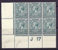 N23(6)e var 4d Bluish Grey Green Royal Cypher control J17 perf UNMOUNTED MINT