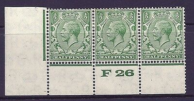 ½d Green Block Cypher Control F26 perf MOUNTED MINT with tone spot