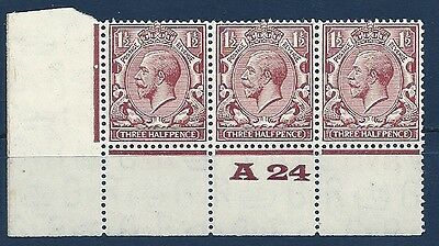 1½d Brown Block Cypher Control A24 perf UNMOUNTED MINT - M M margin only